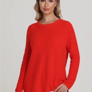 525 America EMMA: CREWNECK SHAKER STITCH COTTON SWEATER